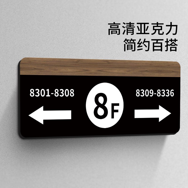 酒店房号指示牌引导牌楼道导向牌指示箭头门牌指引牌写字C楼民宿