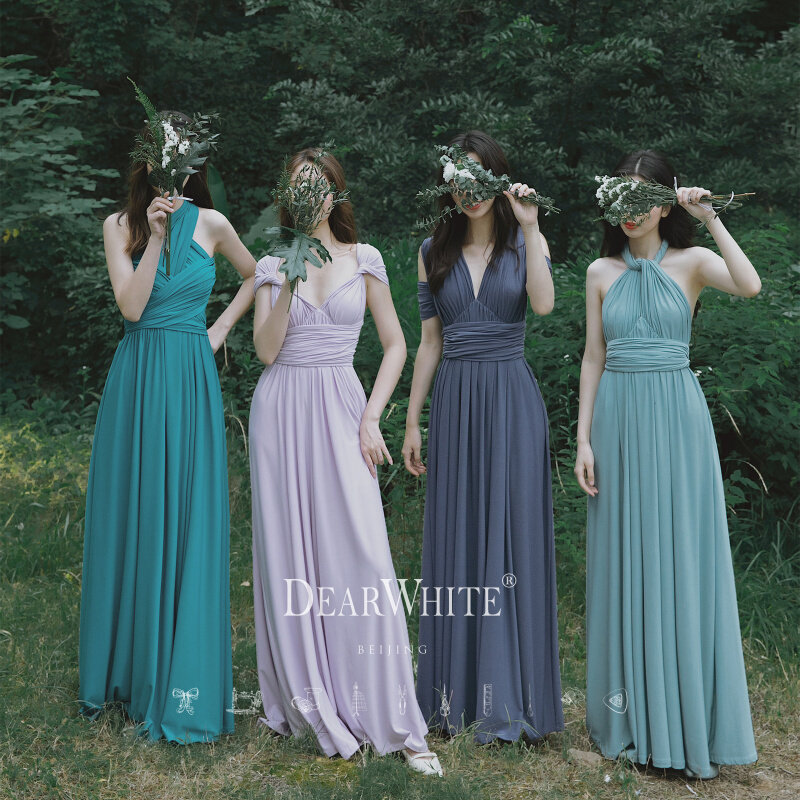 热销亲爱的白《浅水》伴娘服连衣裙新娘婚纱伴娘礼服DearWhite伴