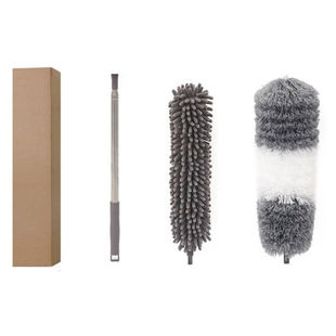 极速金诗洛K538除尘掸一杆多头雪尼尔超细纤维鸡毛天花板扫尘刷伸