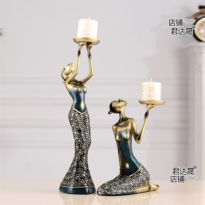 好货European style antique beauty Candlestick decoration Ame