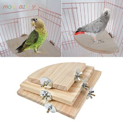 Parrot Hamster Stand Board Pet Bird Parrot Wooden Platform B