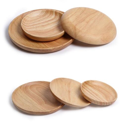 好货Japanese style solid wood woodPGNen plate tray round fru
