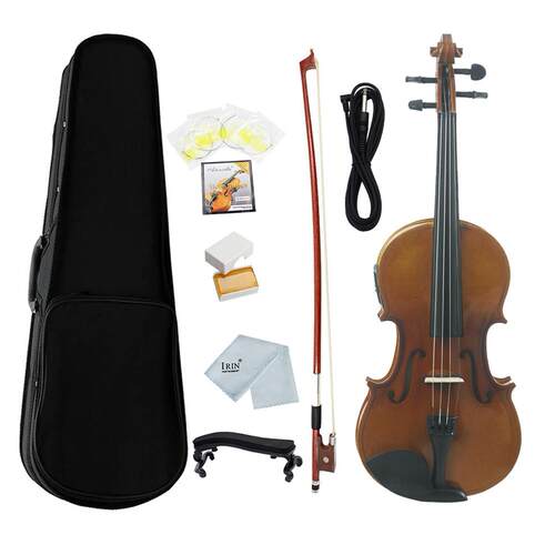 好货4/4 Electro-Acoustic EQ Violin Fiddle Kit Solid Matte