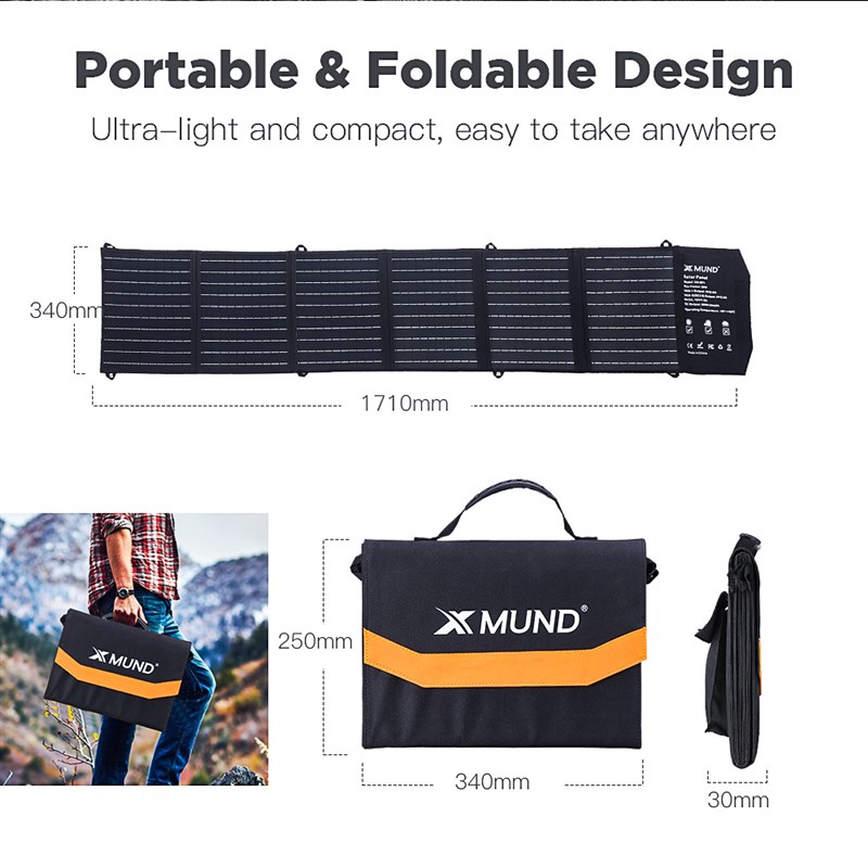 推荐18V 60W Portable Solar Panel High Efficiency Hiking sola