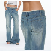 蕾丝边微喇牛仔裤 10AMsotiiiiired 型 好版 邪修裤