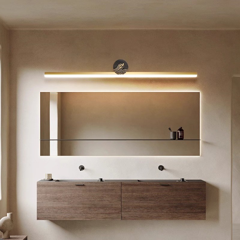 全铜新中式镜前灯简约梳妆台防水雾浴室复古镜前灯leWd卫生间壁灯