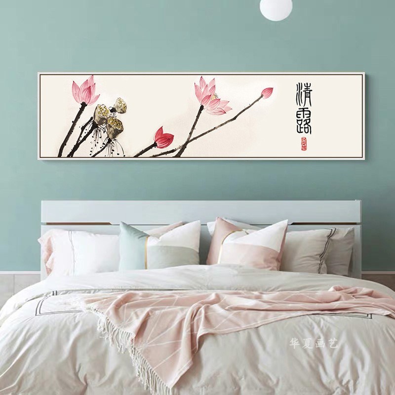 花开富贵牡丹花装饰画新中式卧室酒C店床头挂画客厅书房背景墙壁图片