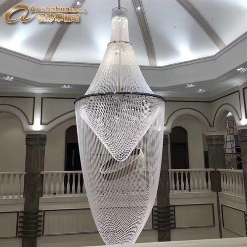 大型酒店水晶吊灯售楼部沙盘会所别墅大堂厅异形工程大吊灯