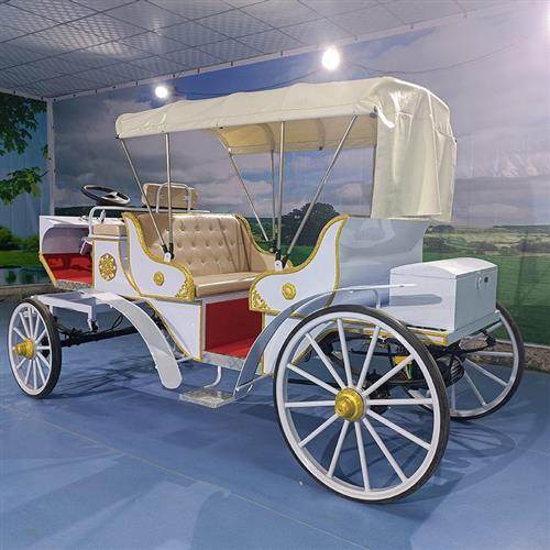 欧式马车婚庆摄影四轮休闲运动马车景区接客巡游花车电动马车