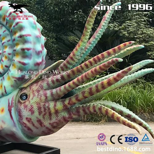 仿真大型海洋软体生物模型硅胶电动菊石绿色海洋摆件仿真动物恐龙