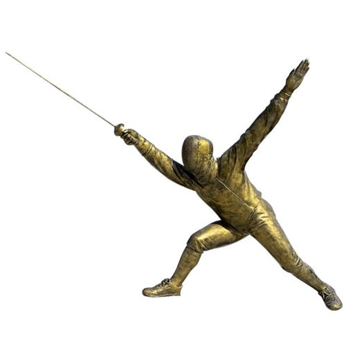 玻璃钢击剑运动人物雕塑高尔夫抽象户外广场体育馆装饰简约摆件