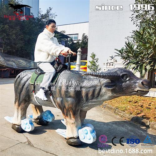 大型仿真恐龙制作大型仿真动物硅胶机械电动行走大水牛玩具模型.