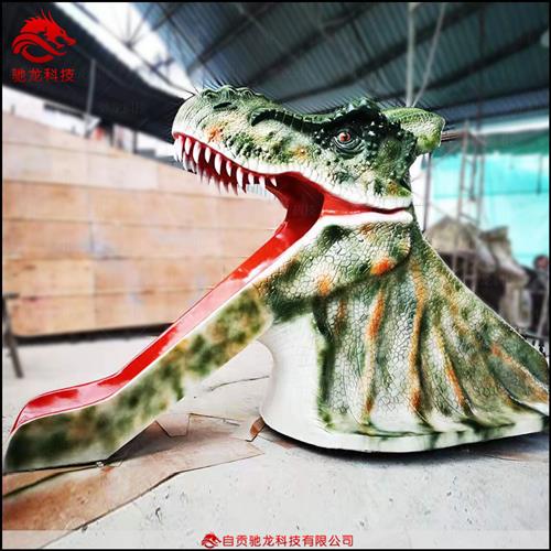 拍照恐龙门头滑梯玻璃钢树脂雕塑摆件景区公园定做树脂恐龙仿真