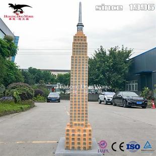 源头厂家建筑物玻璃钢微缩景观帝国大厦模型蛇年新春美陈引流摆件