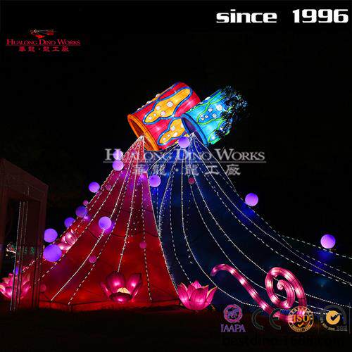 春节元宵节庙会户外夜游引流摆件大型花灯宫灯自贡彩灯华龙工厂
