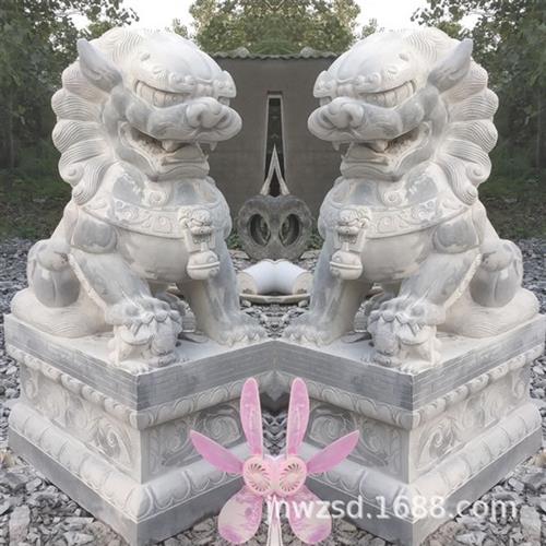 别墅大门石刻瑞兽图片大全厂门口石兽制作石质大门兽价格