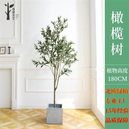 仿真植物橄榄树北欧风造型绿植盆栽家具室内装饰摆件工厂直销