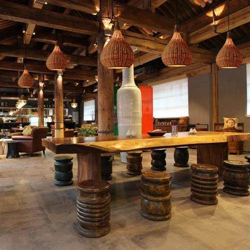 东南亚工程田园藤艺竹编日式餐厅灯具饭店中式火锅店阳台餐桌吊灯