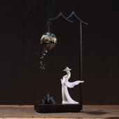 创意铁艺陶瓷香炉仿古中式 悬挂香炉家用禅意茶道香薰摆件檀香炉