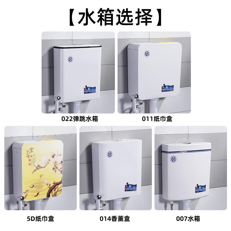 家用陶瓷蹲便器蹲坑式冲水箱整套装卫生间防臭大尺寸便盆大号便池