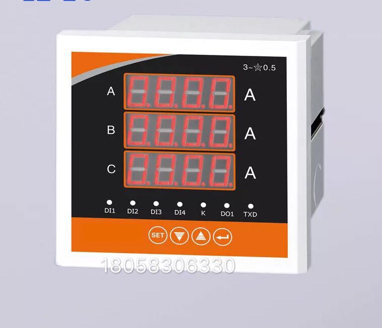 。浙江欣拓三相电流表XT224A液晶显示开关输出RS485质 保三年