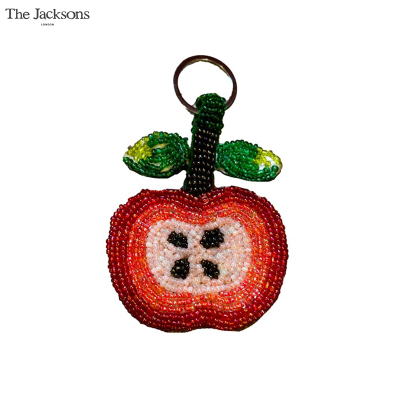 the jacksons独家手工串珠苹果包挂件红色可爱立体造型包包钥匙扣
