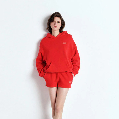 American Vintage 泡泡袖剪裁标准连帽落肩设计罗纹卫衣 oversize