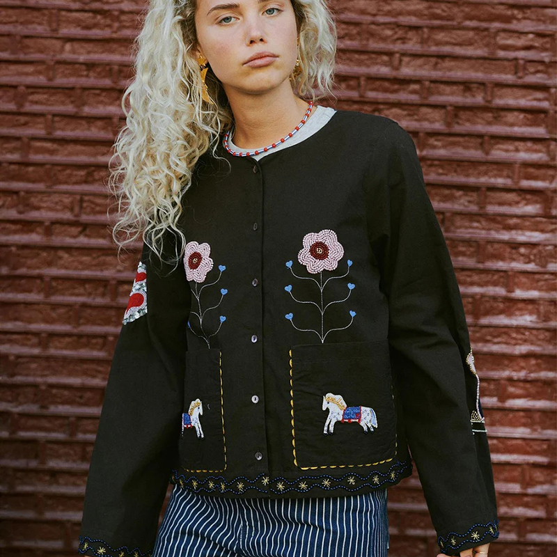 Sissel Edelbo 有机棉材质风格柔美女士上衣随性浪漫衬衫优雅时尚