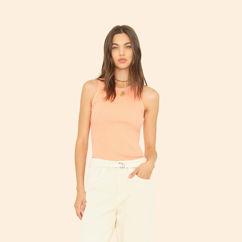 Xirena 基础款棉质罗纹背心柔和的斜裁设计线条流畅自然轻松随性