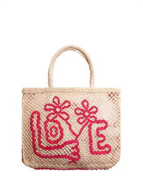 The Jacksons 2024夏季新款LOVE草编包法式编制单肩包旅游沙滩包