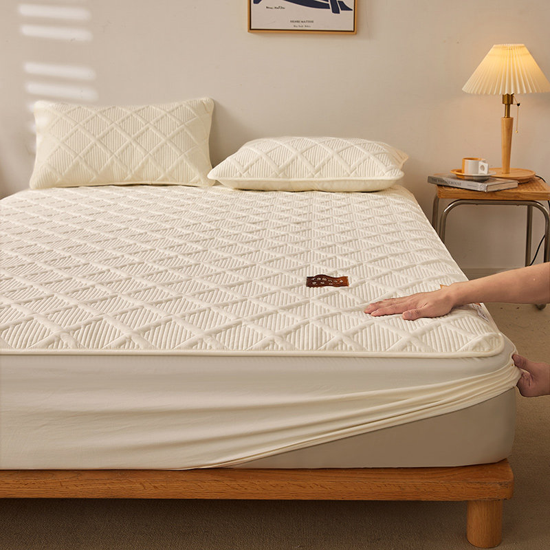 加厚单件纯棉席梦思床垫抗菌防滑罩棉夹床单全棉床笠新款保护套{,床上用品,床笠,淘宝优惠券,粉丝福利购,淘宝优惠卷