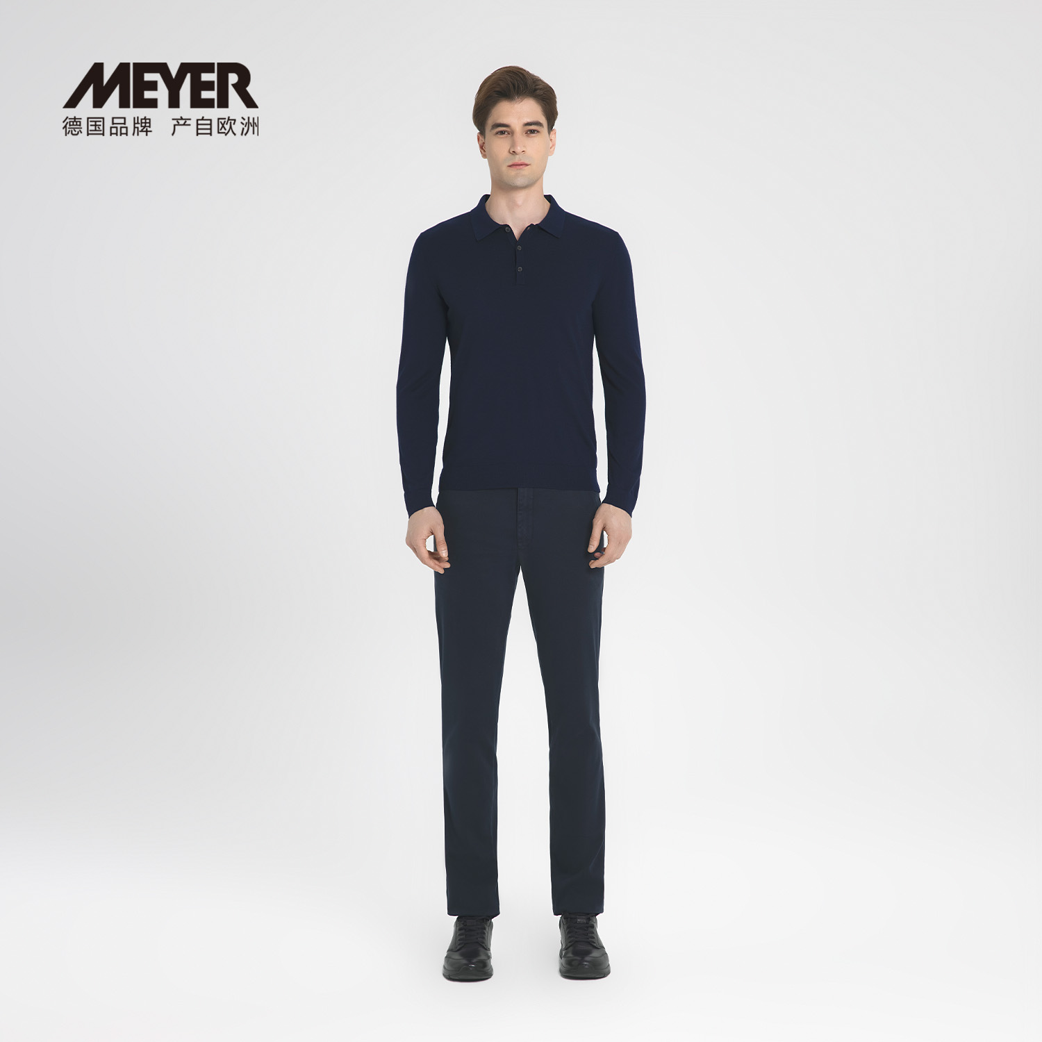 MEYER德国迈雅 百搭休闲男裤纯棉轻修身25秋冬23316_J-COMO