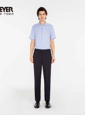 MEYER德国迈雅 男士西裤直筒含绵羊毛可水洗19255-MONZA-C