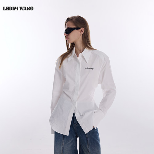 LEDIMWANG绑带收腰衬衫女