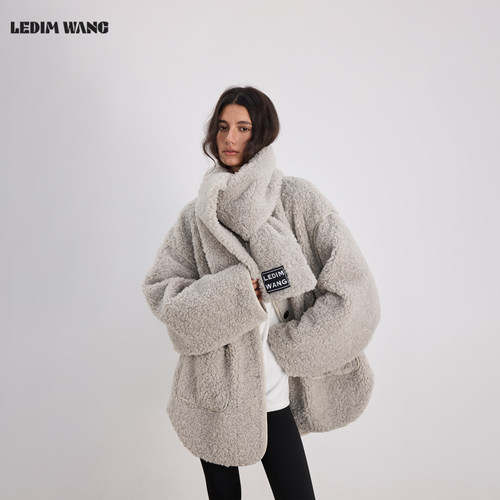 LEDIMWANG环保皮草水貂灰