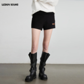 WANG白标 修身 经典 LEDIM 黑色百搭小短裤 女25秋冬新款 微弹休闲裤