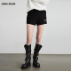 WANG白标 修身 经典 LEDIM 黑色百搭小短裤 女25秋冬新款 微弹休闲裤