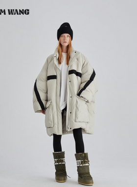 【明星同款】LEDIM WANG撞色oversize廓形羽绒服女冬季新慵懒风