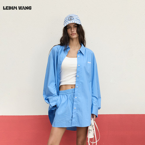 LEDIMWANG夏日松弛纯棉衬衫套装