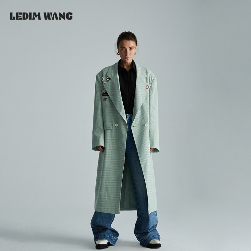 LEDIM WANG风衣外套女2024秋季新款设计师原创高级感休闲长款大衣