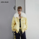 皮草毛领茧型棉服外套女25秋冬新款 LEDIM WANG白标 黄色宽松上衣