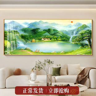 聚宝盆山水画新中式国画山水风景中堂挂画2025新款旭日东升装饰画