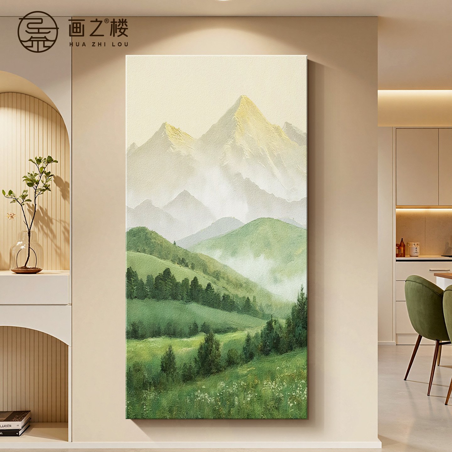 【热卖山水画】青山图玄关砂岩画
