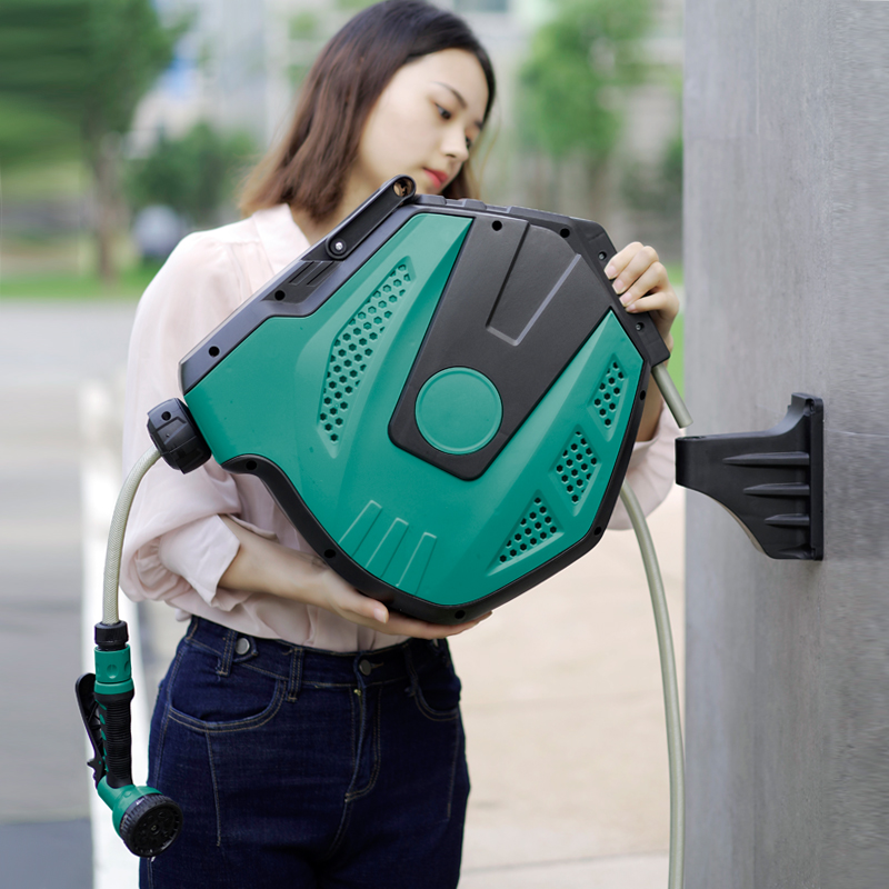 伸缩水管收管器花园自动浇水神器庭院家用高压软管浇花洗车收纳架