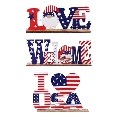 Independence Day Wooden Ornaments Patriotic Party Theme