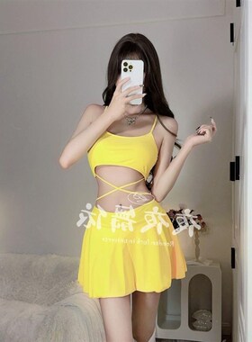 欧美酒吧dj女团gogo领舞台装DS表演服夜场爵士舞性感黄色比基尼女