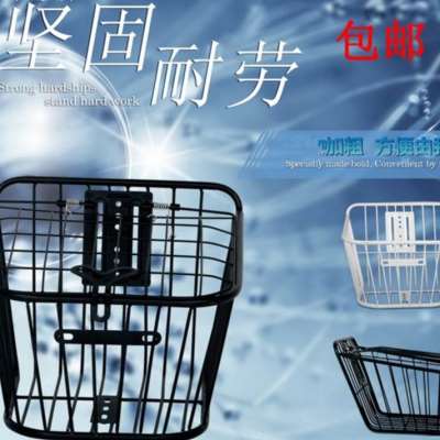 好货电动车加大车娄防锈车筐自行车大号篮子折叠车带盖前车筐加厚