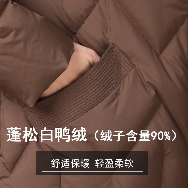 好货品牌中年妈妈羽绒服减龄阔太太冬季休闲轻薄款保暖白鸭绒冬装