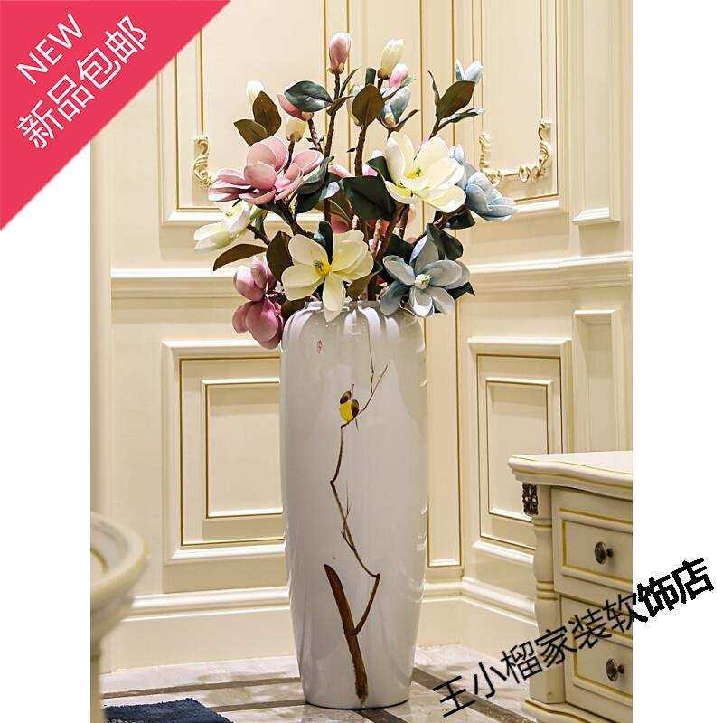 轻奢玄关1大件摆件酒店别墅现代落地新中式客厅落地花瓶商场咖啡