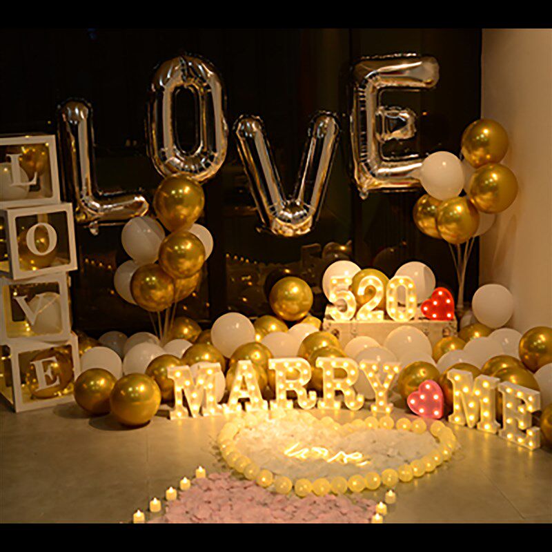 简约房间求婚布置场景爱心装饰灯创意用品室内外表白神器浪漫惊喜